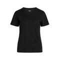 NORVIG Damen Norvig Ladies V-neck T-shirt S/S, Rib Cotton, Black T Shirt, Schwarz, XXL EU