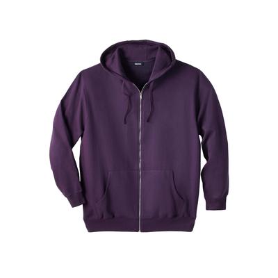 Men's Big & Tall Fleece Zip-Front Hoodie by KingSize in Blackberry (Size 8XL) Fleece Jacket