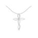 Women's Silver 1/4 Cttw Diamond Cross Pendant Necklace by Haus of Brilliance in Silver