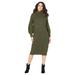 Plus Size Women's Turtleneck Sweater Dress by Roaman's in Dark Olive Green (Size 22/24)