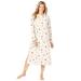 Plus Size Women's Long-Sleeve Henley Print Sleepshirt by Dreams & Co. in Ivory Winter Deer (Size S) Nightgown