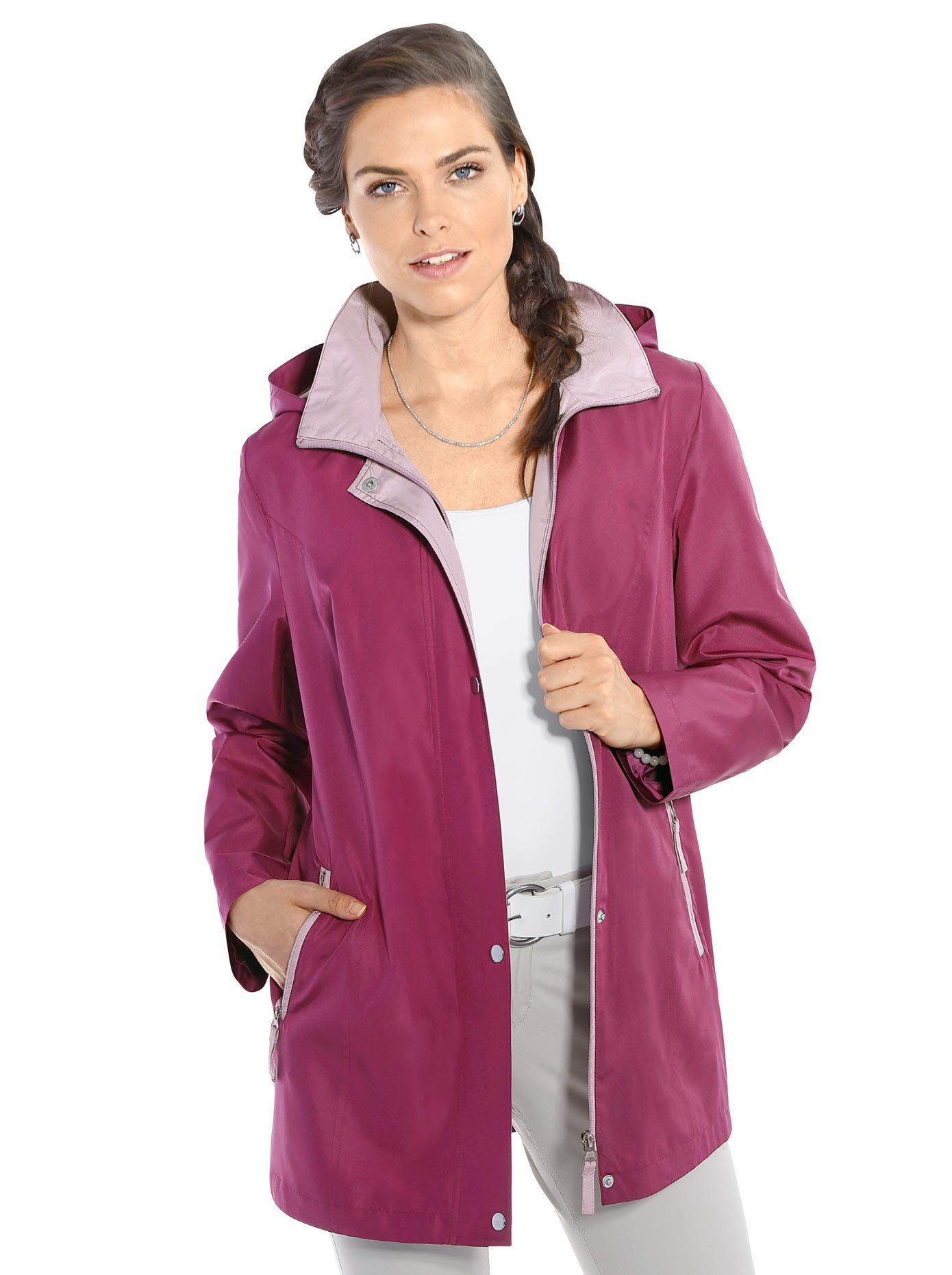 Funktionsjacke CLASSIC BASICS, Damen, Gr. 56, pink (fuchsia, rosé), 100% Polyester, gemustert, mehrfarbig, figurumspielend, Jacken Image