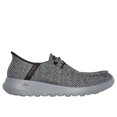 Skechers Men's Slip-ins: GO WALK Max - Halcyon Slip-On Shoes | Size 9.0 | Gray/Black | Textile/Synthetic | Vegan | Machine Washable