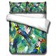 Tropical Comforter Cover Set Double Size 3D Parrot Print Duvet Cover Bird Bedding Set Green Leaves Bedspread Cover with 2 Pillow Shams Microfiber Bed Cover Zipper Closure Soft Breathable Boys