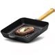 4BIG.fun Grill Pan 28 cm with Removable Handle | Cast Iron Steak Pan | Pan Suitable for Gas Grill, Oven, Firepit, All Cookers Including Induction