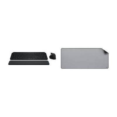 Logitech MX Keys S Wireless Keyboard & Mouse Combo with Studio Desk Mat Kit (Black / 956-000047