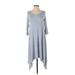 Matilda Jane Casual Dress - Midi Scoop Neck 3/4 sleeves: Blue Print Dresses - Women's Size Small