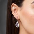 Dangle Silver Leaf Earrings, Enamel Earrings in Purple, Orange Or Turquoise, Bohemian Handmade Sterling Jewellery