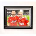 Ryan Giggs & Paul Scholes Signed Autograph Football Soccer Memorabilia Manchester United Photo in Luxury Handmade Wooden Frame & Aftal Coa