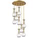 Newton Sphere 27.25"W 12 Light Brushed Nickel Multi Pendant w/ Smoke S