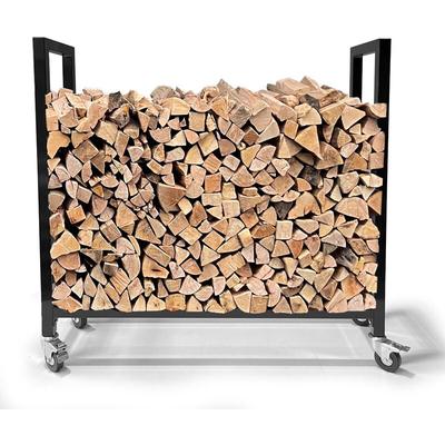 Kaminholzregal 90 x 25 x 90 cm mit Rollen verzinkt Innen und Aussen, Mobil Metall Brennholzregal Image