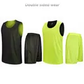 Double Sided Wearable Basketball Jerseys Kits Breathable Men and Children Basketball Training