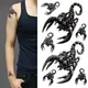 Waterproof Tattoo Stickers 3D Black Poisonous Scorpion Male Hand Back Personality Art Fake Tattoo