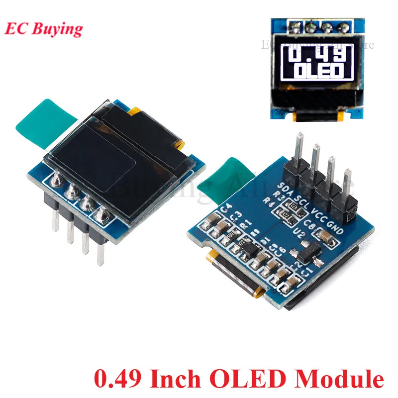 0,49 Zoll OLED-Display LCD-Modul Weiß 0,49 Zoll Bildschirm 64x32 I2C IIC-Schnittstelle SSD1306 Treiber für Arduino AVR STM32 Image