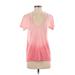 Pam & Gela Short Sleeve T-Shirt: Pink Tops - Women's Size Small