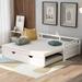 White Simple Yet Elegant Solid Construction Wood Daybed, Expandable to Txtra Large Bed, Wooden Daybed with Trundle