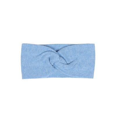 Stirnband ZWILLINGSHERZ, Damen, blau (hellblau), Strick, Kaschmir, unifarben, casual,modisch,feminin, Mützen, Knoten vor