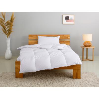 Daunenbettdecke + Kopfkissen HOME AFFAIRE "TAMINS, Bettdecke 135x200 cm und 155x220 cm, 2-tlg.", weiß, B/L: 155cm x 220cm Anzahl Teile 1, B/L: 40cm x 80cm Anzahl Teile 1, Bezug: Baumwolle Füllung: Entendaune/-feder, warm, Bettdecken Bezug: 100%... Image