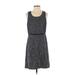 Ann Taylor LOFT Outlet Casual Dress - A-Line: Blue Jacquard Dresses - Women's Size 4