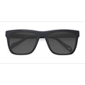 Unisex s square Matte Black Acetate Prescription sunglasses - Eyebuydirect s Virtual