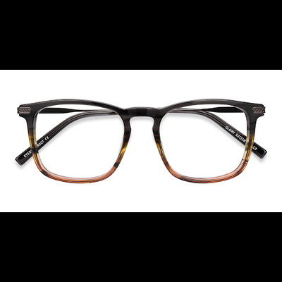Male s square Gray Striped Acetate, Metal Prescription eyeglasses - Eyebuydirect s Glory
