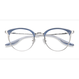 Female s round Blue Silver Acetate, Metal Prescription eyeglasses - Eyebuydirect s Bouquet