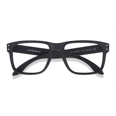 Male s rectangle Black Plastic Prescription eyeglasses - Eyebuydirect s Oakley Holbrook Rx