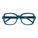 Unisex s rectangle Teal Acetate Prescription eyeglasses - Eyebuydirect s Renee