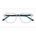 Unisex s square Clear Teal Acetate Prescription eyeglasses - Eyebuydirect s Stage