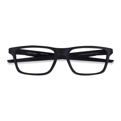 Male s rectangle Satin Black Plastic Prescription eyeglasses - Eyebuydirect s Oakley Port Bow