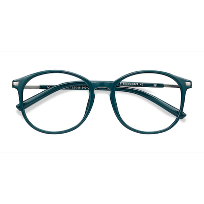 Female s round Green Plastic Prescription eyeglasses - Eyebuydirect s Lindsey
