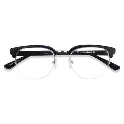 Unisex s browline Black Acetate, Metal Prescription eyeglasses - Eyebuydirect s Genbu