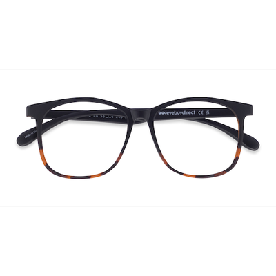 Unisex s square Black Tortoise Plastic Prescription eyeglasses - Eyebuydirect s Character