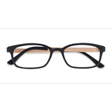 Unisex s rectangle Black & Apricot Plastic Prescription eyeglasses - Eyebuydirect s Clover