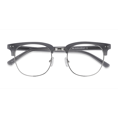 Unisex s browline Gray Acetate, Metal Prescription eyeglasses - Eyebuydirect s Borderline