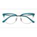 Female s browline Aqua & Gold Acetate, Metal Prescription eyeglasses - Eyebuydirect s Gala