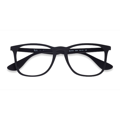 Unisex s rectangle Black Plastic Prescription eyeglasses - Eyebuydirect s Ray-Ban RB7074