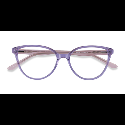 Female s horn Clear Purple Pink Acetate Prescription eyeglasses - Eyebuydirect s Wonder