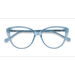 Female s horn Clear Blue Acetate Prescription eyeglasses - Eyebuydirect s Destin