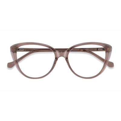 Female s horn Clear Brown Acetate Prescription eyeglasses - Eyebuydirect s Destin