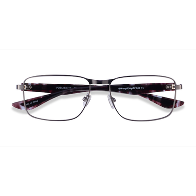 Male s rectangle Matte Gunmetal Acetate,Metal Prescription eyeglasses - Eyebuydirect s Possibility