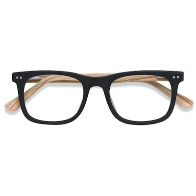 Unisex s rectangle Matte Black Acetate Prescription eyeglasses - Eyebuydirect s Montreal