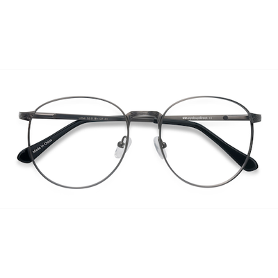 Unisex s round Gunmetal Metal Prescription eyeglasses - Eyebuydirect s Lotus