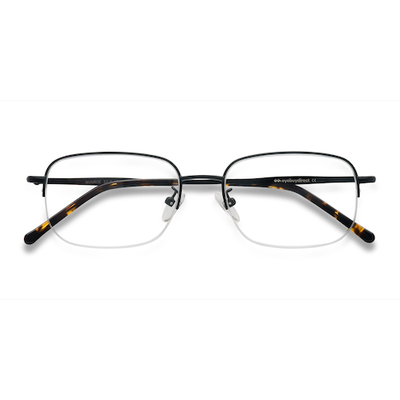 Unisex s rectangle Black Metal Prescription eyeglasses - Eyebuydirect s Munroe