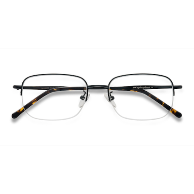 Unisex s rectangle Black Metal Prescription eyegla...