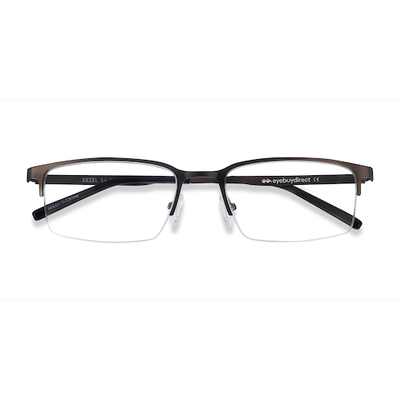 Unisex s rectangle Dark Charcoal Metal Prescription eyeglasses - Eyebuydirect s Bezel