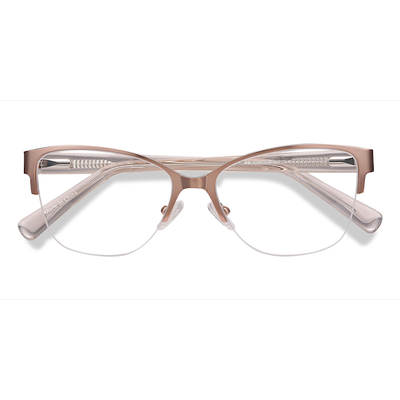 Female s horn Rose Gold Acetate, Metal Prescription eyeglasses - Eyebuydirect s Feline