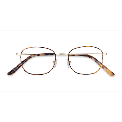 Unisex s rectangle Tortoise Metal Prescription eyeglasses - Eyebuydirect s Fortune
