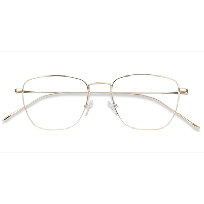 Unisex s rectangle Golden Titanium Prescription eyeglasses - Eyebuydirect s Future