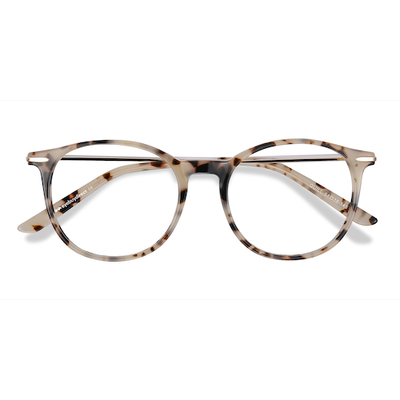 Female s round Ivory Tortoise Acetate, Metal Prescription eyeglasses - Eyebuydirect s Quill
